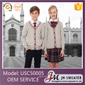 Latest grey custom unisex cardigan sweater school uniform design